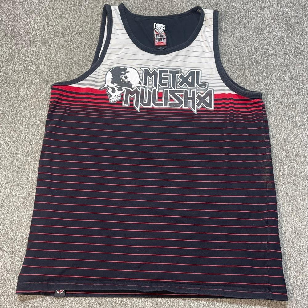 Vtg Metal Mulisha Mens Tank Top Graphic‎ Medium Thrashed